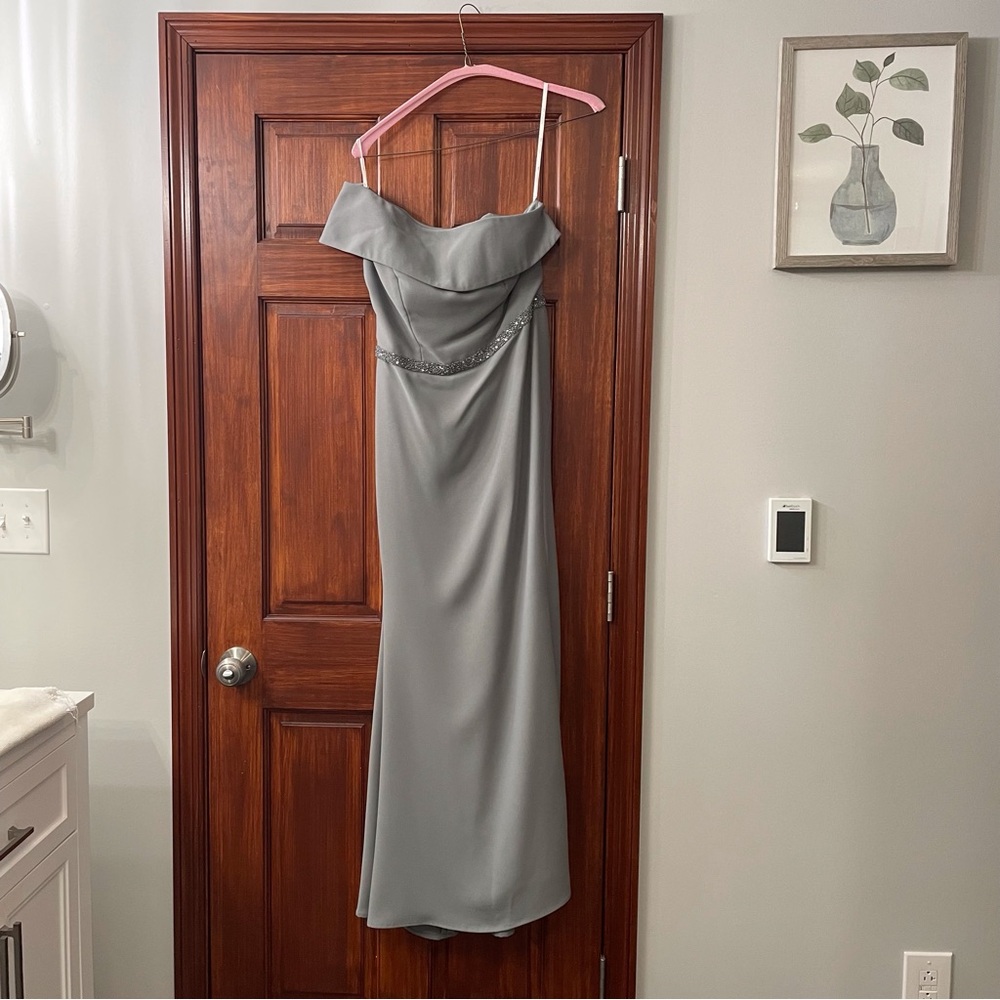 Elegant Grey Off-Shoulder Dress